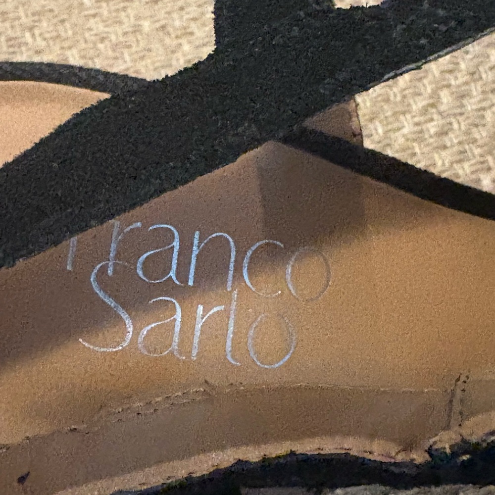 Franco Sarto Heels Black Leather Open Toe Sling Back Harlet2 Size 9 - Picture 5 of 10